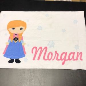 White minky frozen fleece pillowcase MORGAN